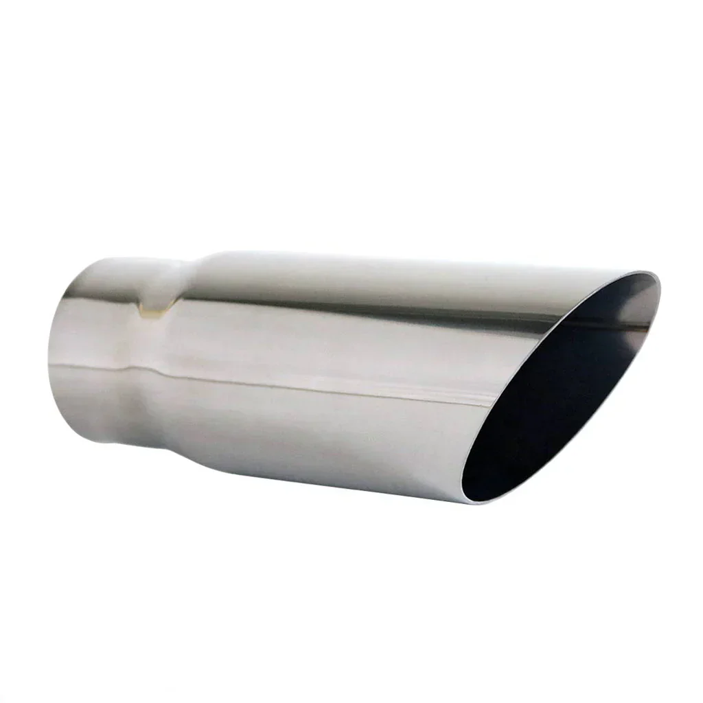 Exhaust Tip - 2 1/2" Inch (In) 3 1/2" Inch (Out) 225mm Long (Angle Cut)