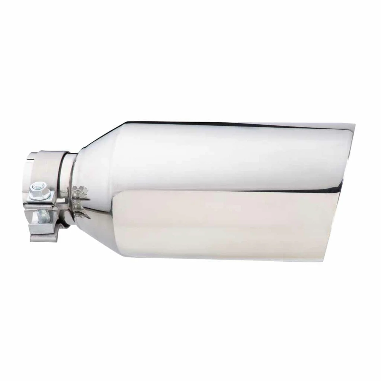 Exhaust Tip - 2 1/2" In 5" Out 12" Long SS304 (Clamped Tip- Angle Cut) - Image 3