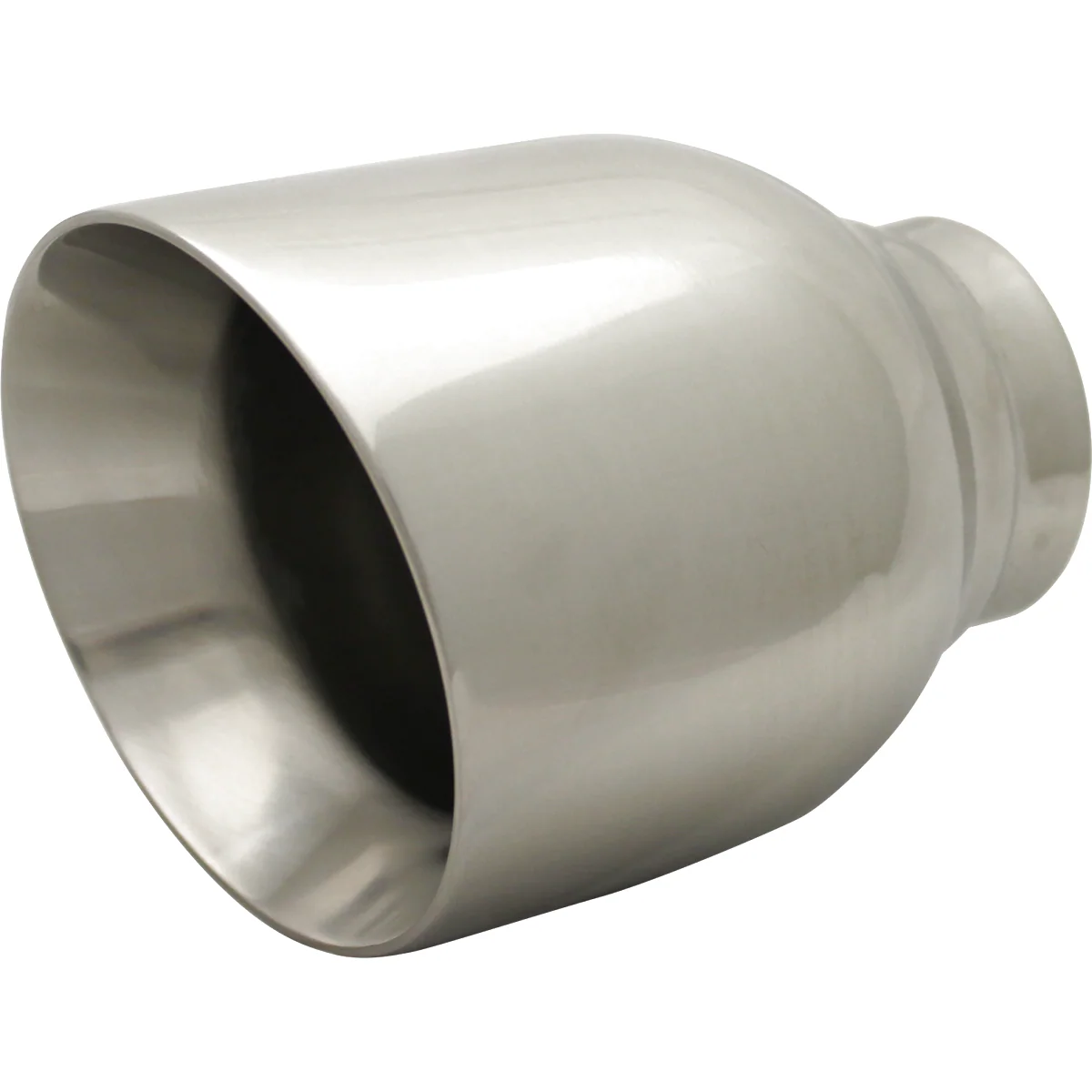 Exhaust Tip - 2 1/4" Inch (In) 4" Inch Out 130mm Long (Rolled In - Angle Cut)