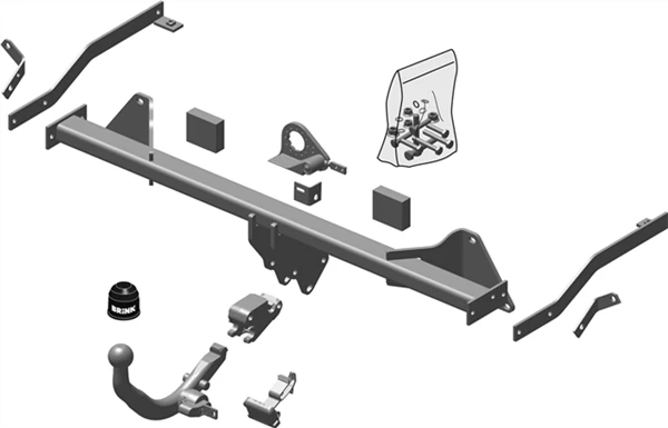 BRINK | European Diagonal Detachable Towbar | Fiat Doblo 263 2010-On | BR-526400