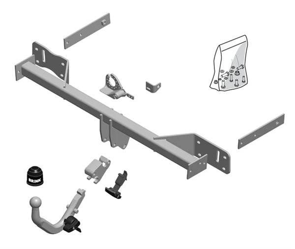 BRINK | European Diagonal Detachable Towbar | MERCEDES-BENZ A-CLASS W176 B-CLASS W242 W246 2011–2018 | BR-552200