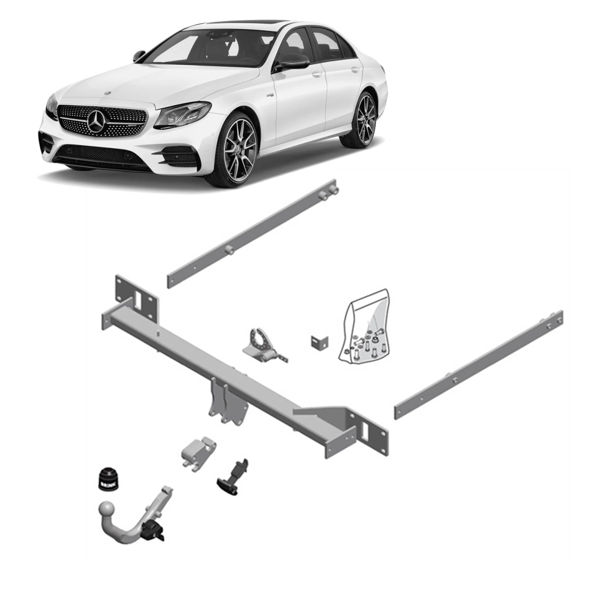 BRINK | European Diagonal Detachable Towbar | Mercedes-Benz E-Class W212 W213 S212 S213 A207 A238 2009-2023 | BR-530900