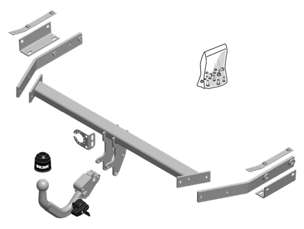 BRINK | European Diagonal Detachable Towbar | Nissan Pulsar C12 B17 2012–2017 | BR-597200 - Image 2