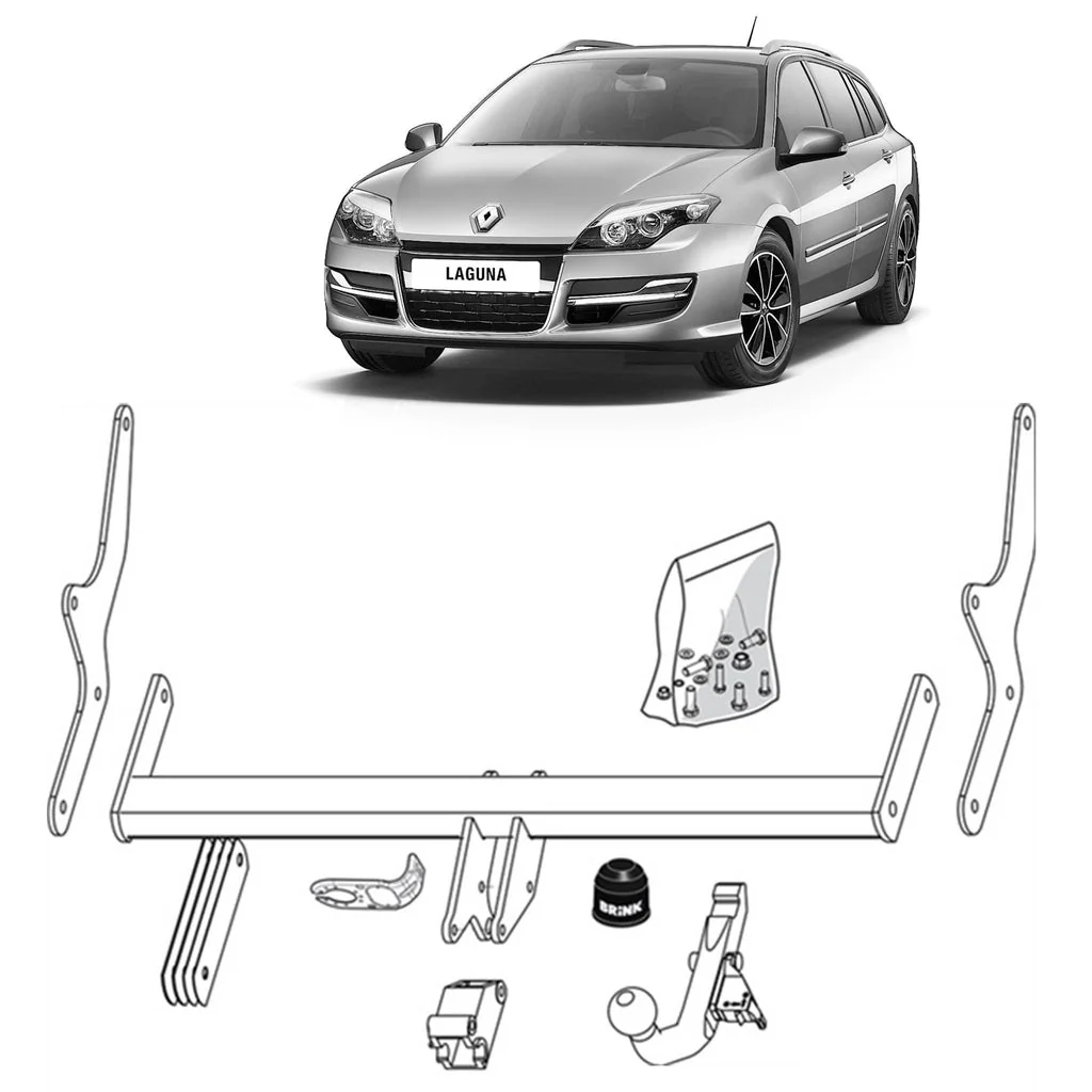 BRINK | Detachable European Towbar | Renault Laguna Hatchback Wagon BT KT X91 2007-2015 | BR-448700