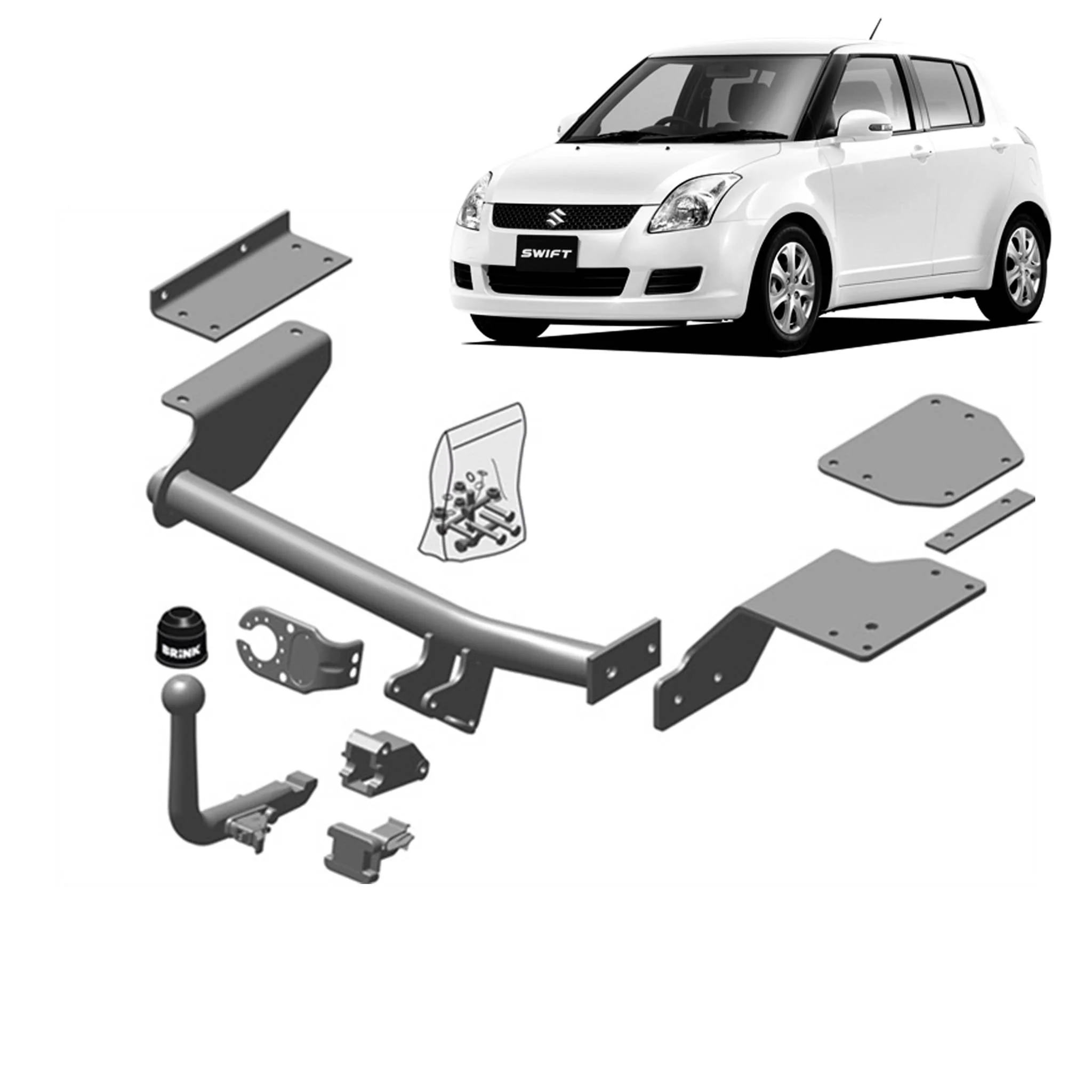BRINK | Detachable European Towbar | Suzuki Swift MZ EZ 2004–2010 | BR-484600