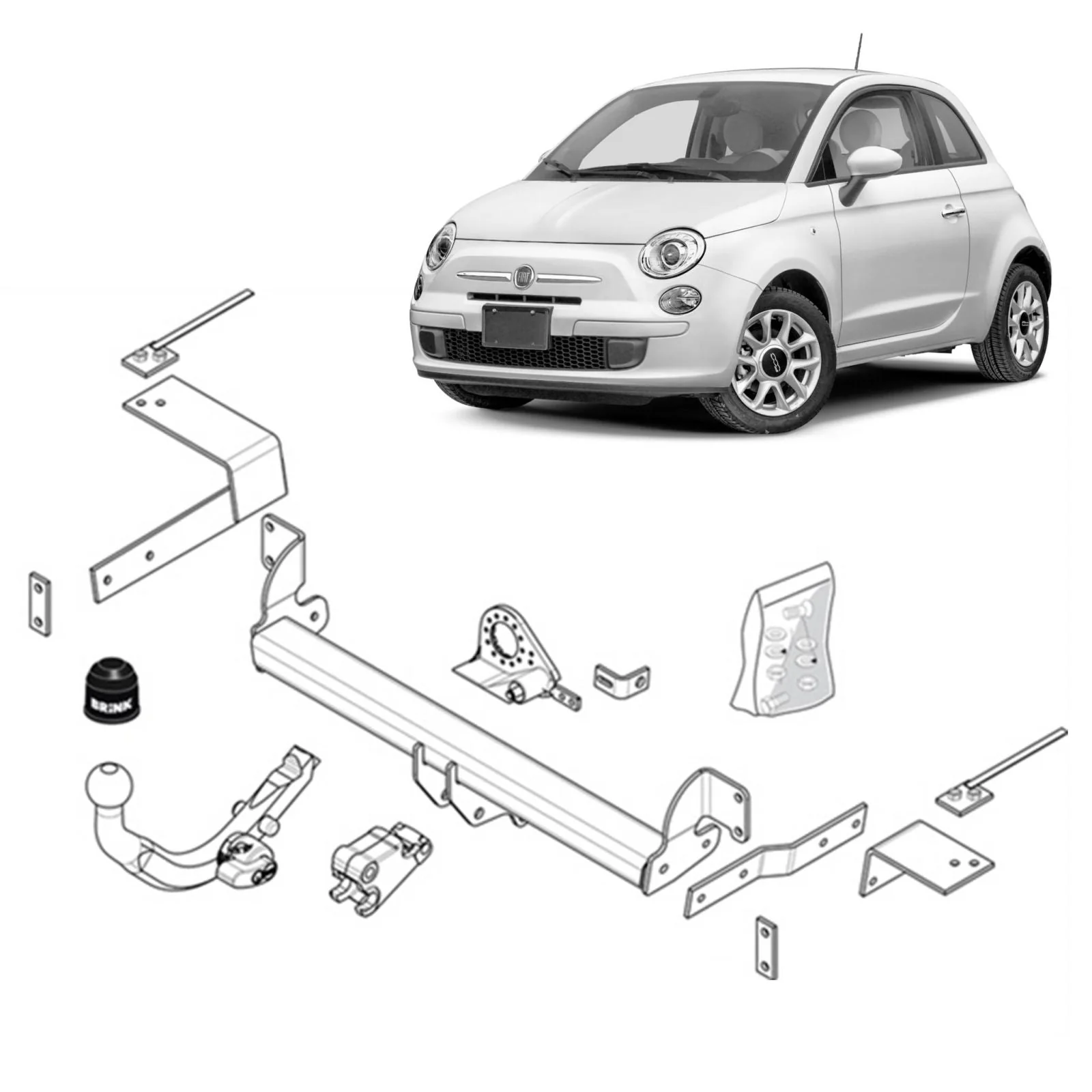 BRINK | Detachable European Towbar | Fiat 500 & 500C 312 Series 2007–On | BR-494300