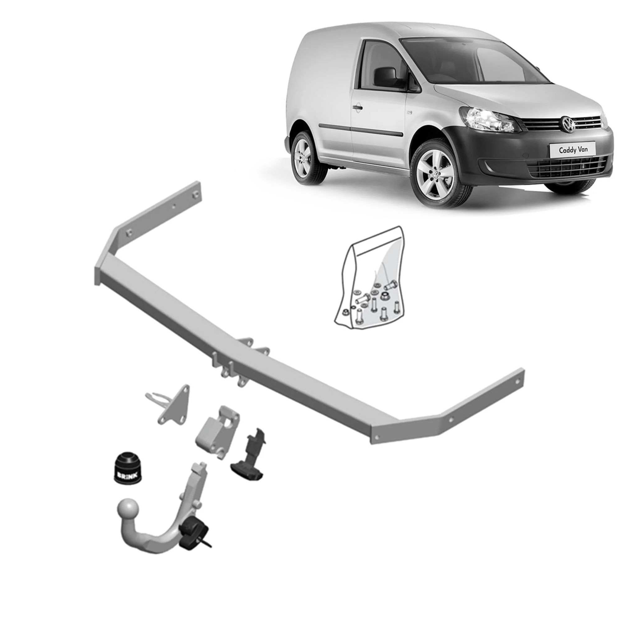 BRINK | Detachable European Towbar | VW Caddy SB TSi TDi Van 2020–ON | BR-4002000