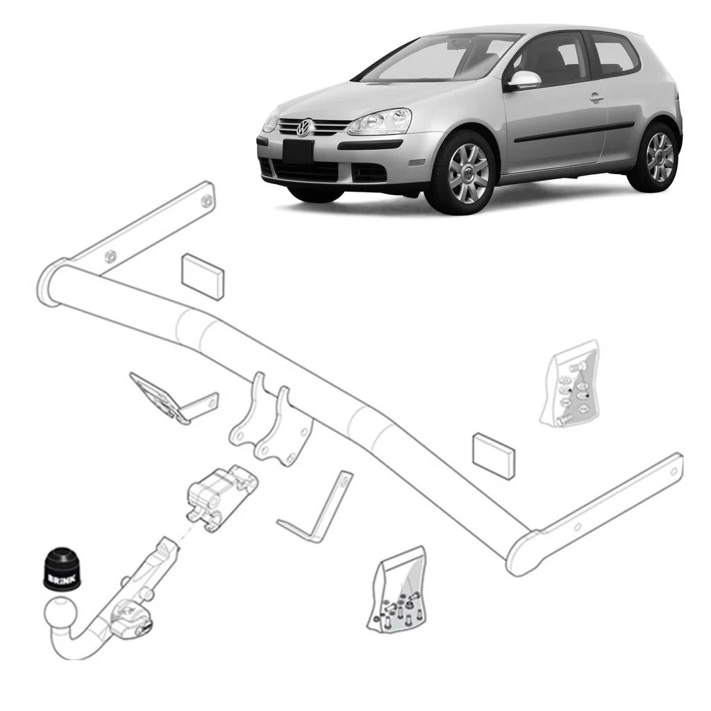 BRINK | Diagonal Detachable European Towbar | Volkswagen Golf MK5 Hatchback 2003–2010 | BR-427600