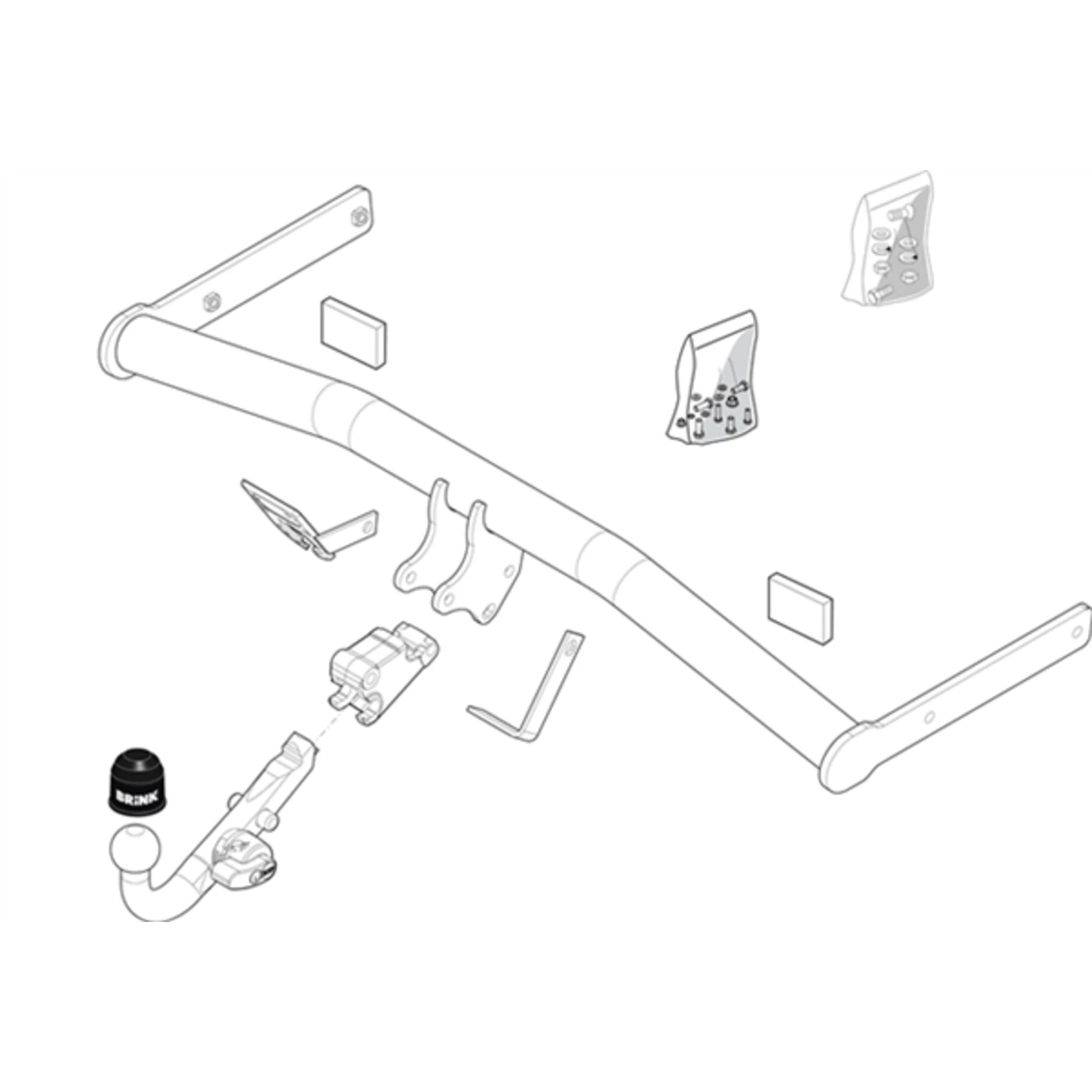 BRINK | Diagonal Detachable European Towbar | Volkswagen Golf MK5 Hatchback 2003–2010 | BR-427600 - Image 2