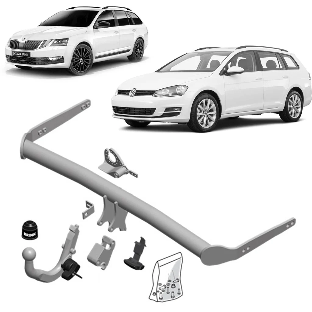 BRINK | European Diagonal Detachable Towbar | VW Golf & Skoda Octavia 2009–2021+ | BR-586600