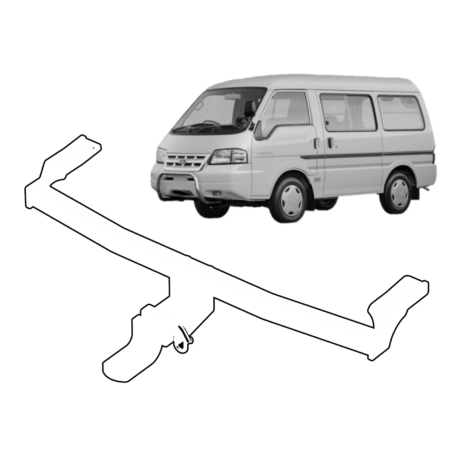 BTA | Light Duty Towbar | Ford Econovan / Mazda E-Series Van 1984–2005 | Capacity 1000kg | MAZ039 - Image 2