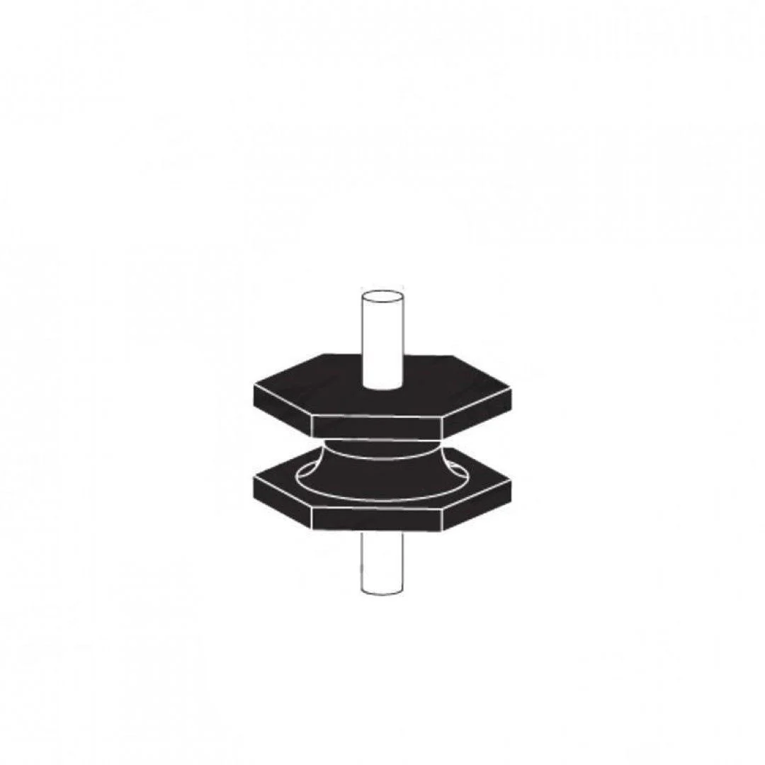 Cotton Reel Mounts - Inside Diameter 42mm, HEX, M8