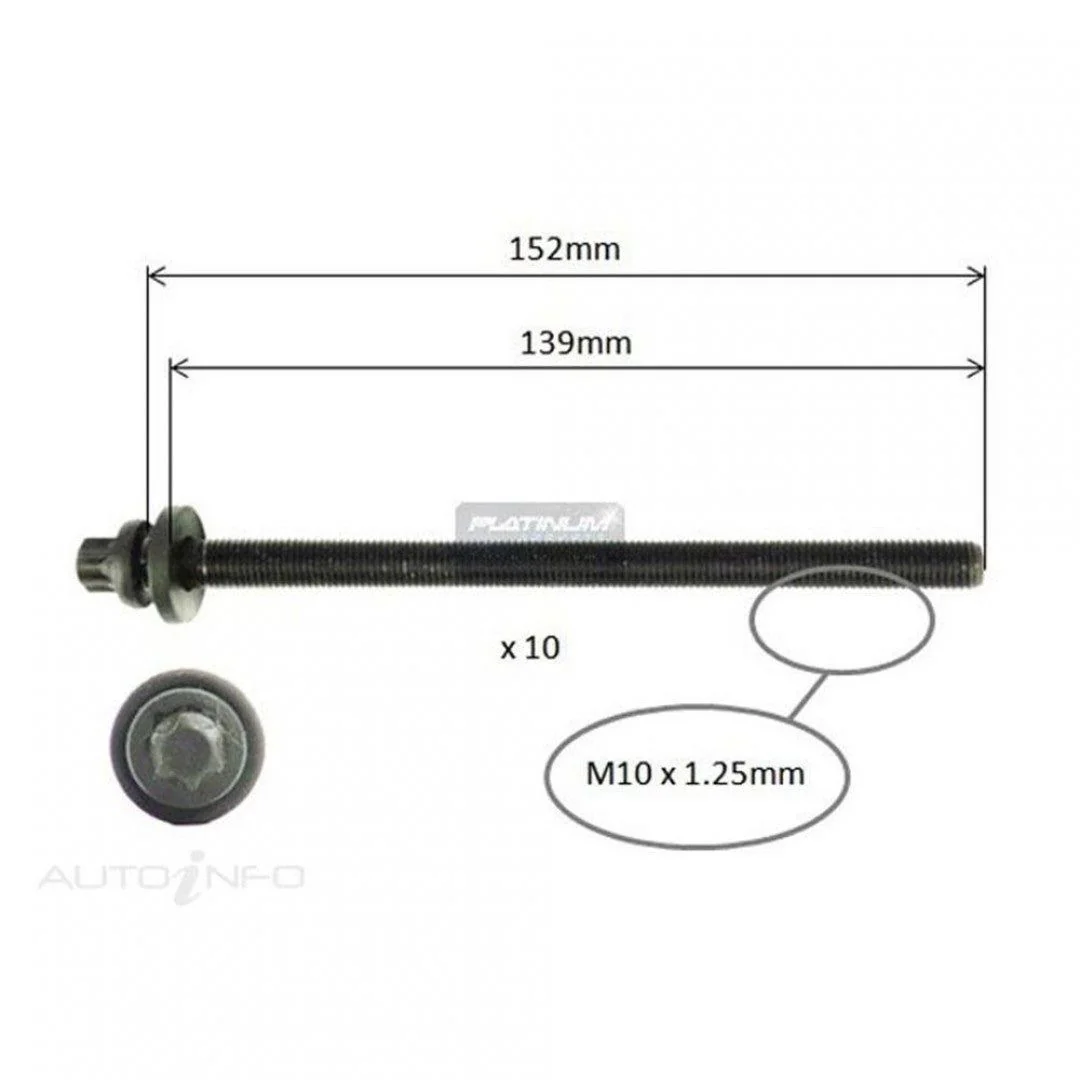 CYLINDER HEAD BOLT SET - HOLDEN CRUZE JG JH 1.8L F18D4 6/09-ON