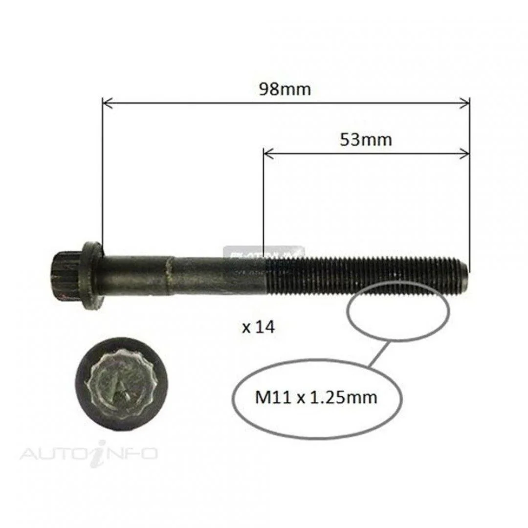 CYLINDER HEAD BOLT SET - TOYOTA LANDCRUISER FZJ75 FZJ78 FZJ79 4.5L 1FZFE 92-07