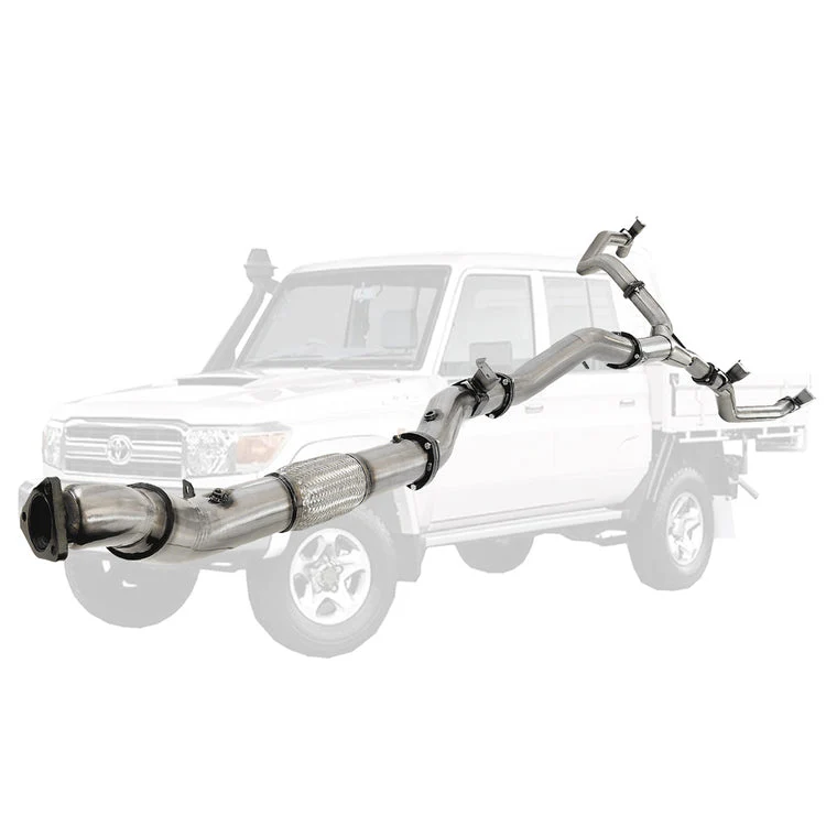 ESA | 4" into Twin 3" Turbo Back Exhaust DPF Delete | Toyota Landcruiser 79 Series VDJ79 4.5L V8 | TY226 - Image 5