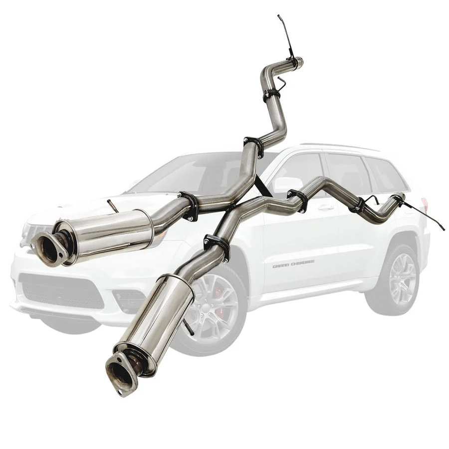 ESA | Stainless Steel Twin 3" Pipe Only Catback Exhaust OE Tip Option | Jeep Grand Cherokee SRT 6.4L | ST401-405POSS