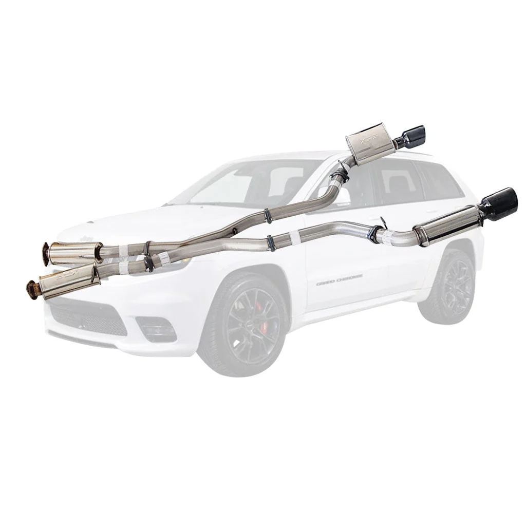 ESA | Stainless Steel Twin 3" Catback Exhaust 4" Black Chrome Tips | Jeep Grand Cherokee SRT 6.4L | ST401-404BCT-SS