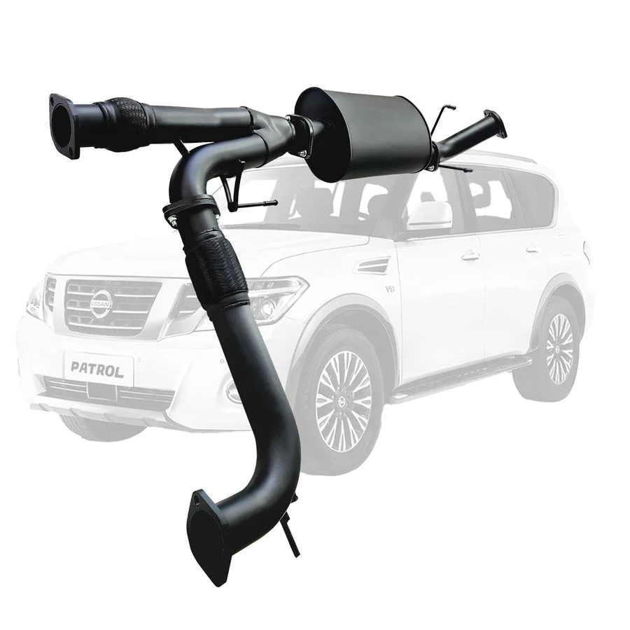 ESA 4X4 - Nissan Y62 Patrol 3 Inch Stainless Steel 3 Inch Centre Muffler To Factory Rear Exhaust