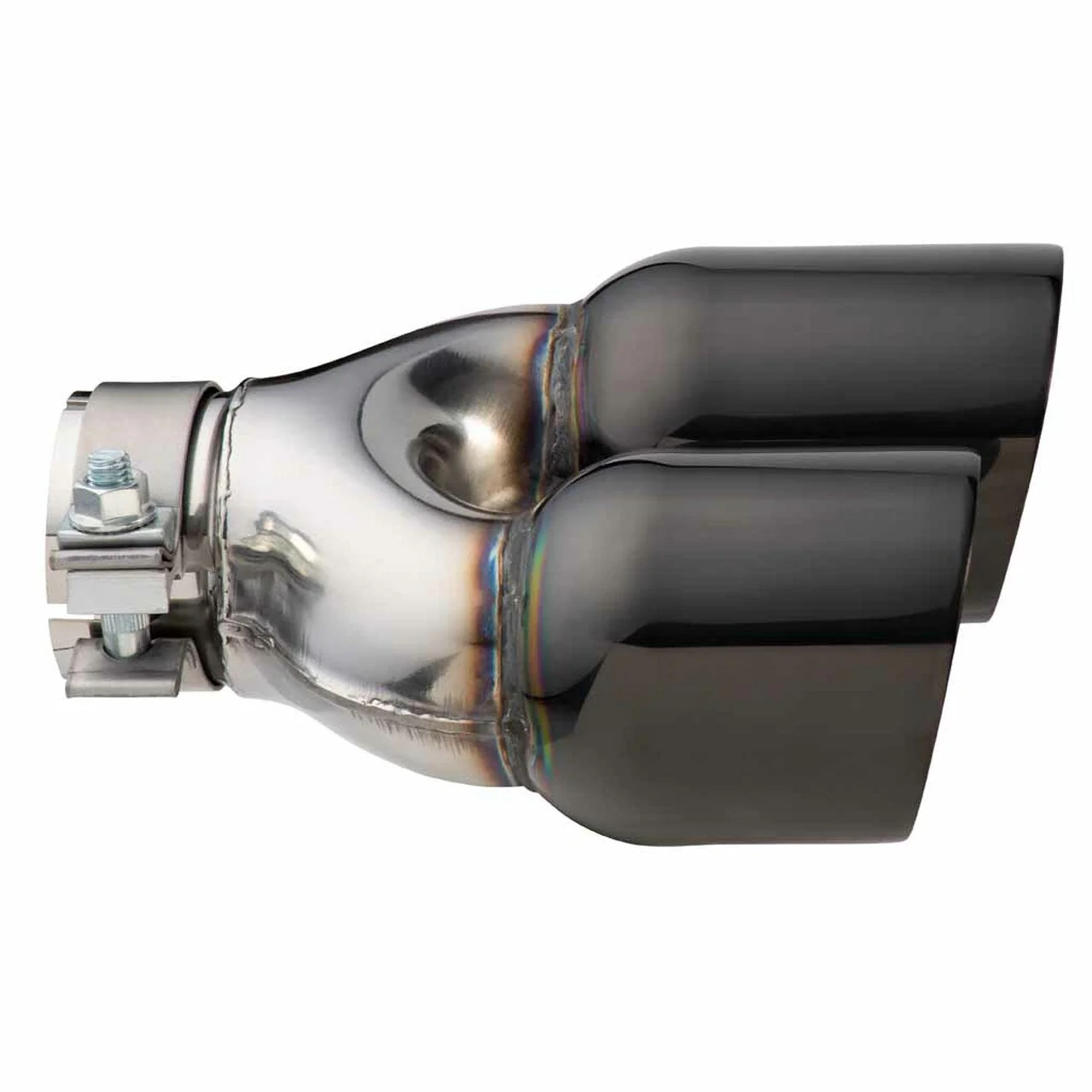 Exhaust Tip - 2.25 Inch In - Dual 3.5 Inch Out - 9" Long LHS ( Y-Piece - Inner Cone - 304 Black Chrome) - Image 3