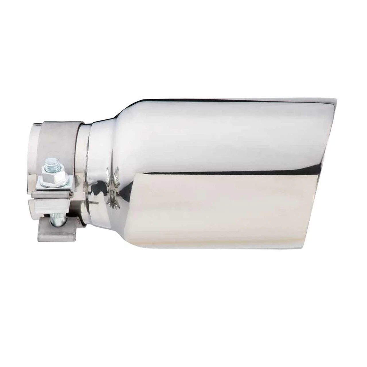 Exhaust Tip - 2.5" In - 4" Out - 8" Long (Angle Cut - Inner Cone - 304 Stainless) - Image 3