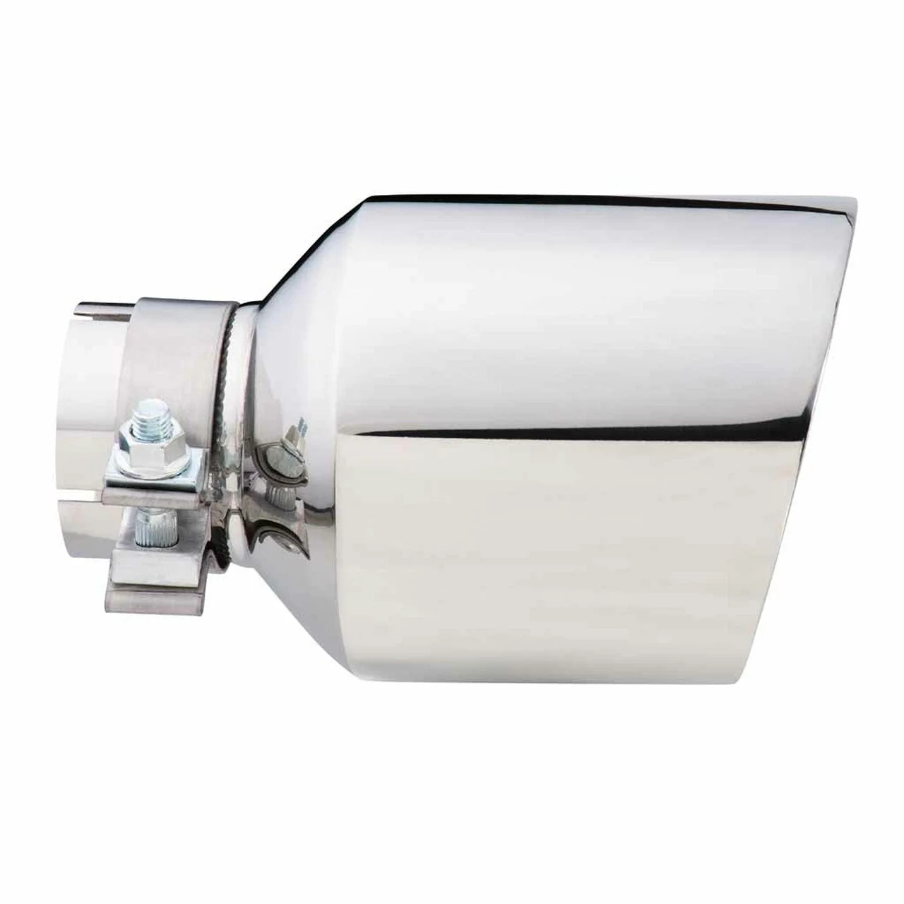 Exhaust Tip - 2.5" In - 5" Out - 8" Long ( Angle Cut - Inner Cone - 304 Stainless) - Image 3
