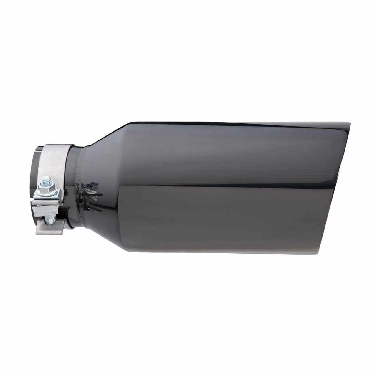 Exhaust Tip - 3" In - 5" Out - 12" Long (Angle Cut _ Inner Cone - 304 Black Chrome) - Image 3