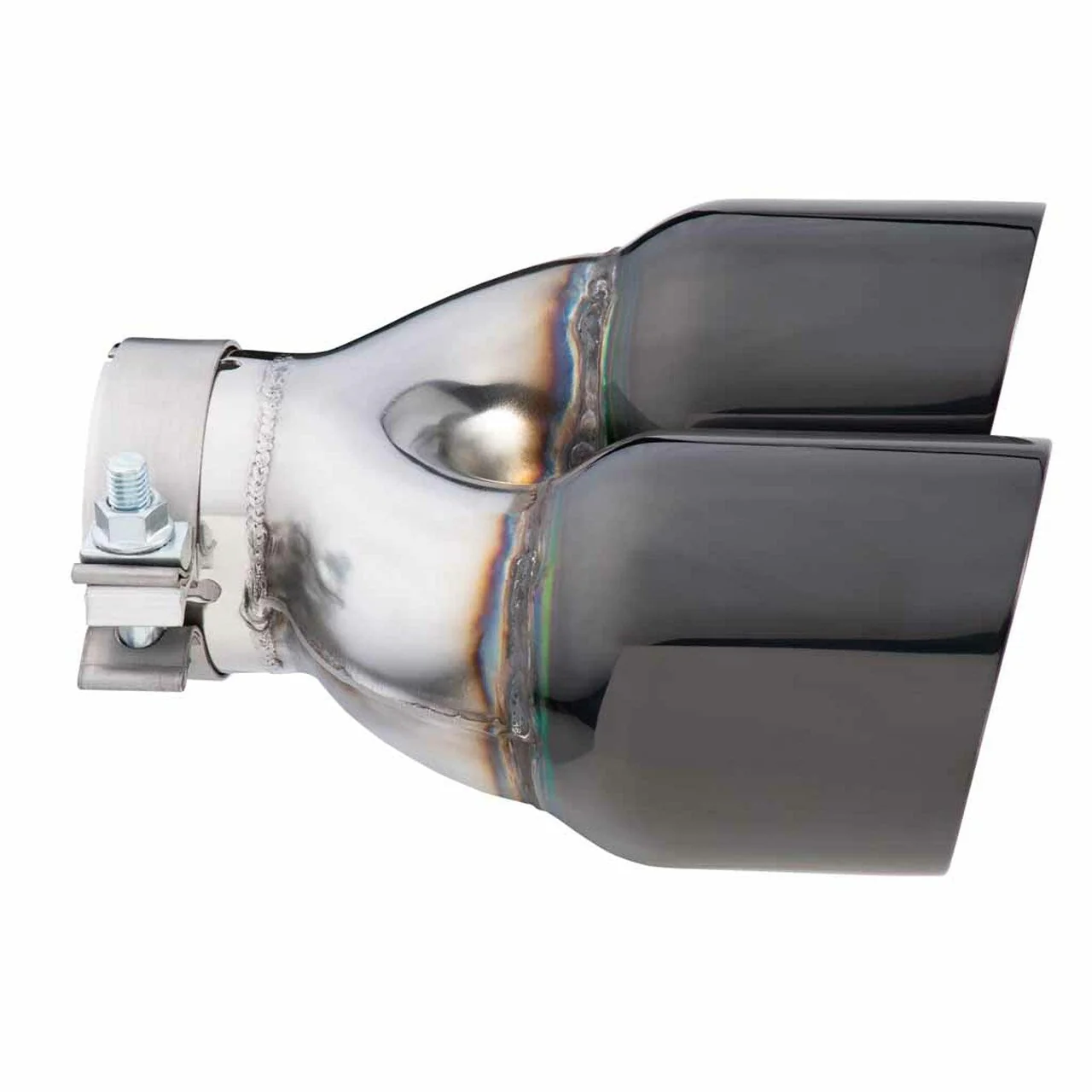 Exhaust Tip - 3 Inch In - Dual 4 Inch Out - 9" Long RHS (Y-Piece - Inner Cone - 304 Black Chrome) - Image 3