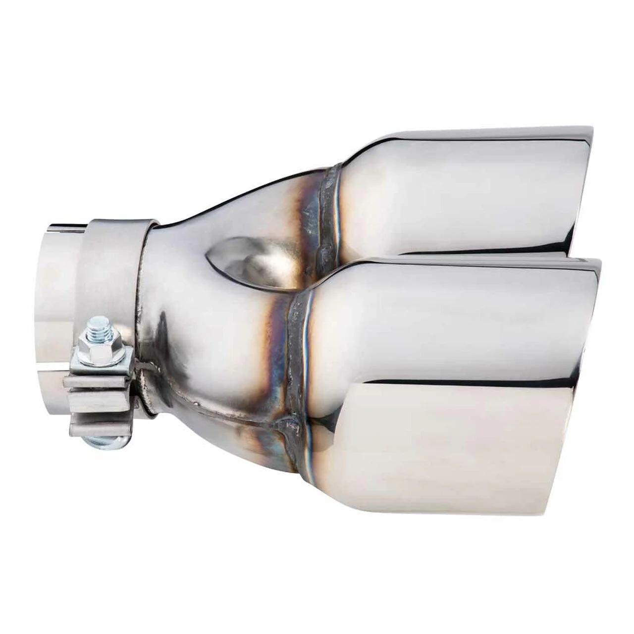 Exhaust Tip - 3 Inch In - Dual 4" Out - 9" Long RHS (Y-Piece - Inner Cone - Stainless Steel) - Image 3