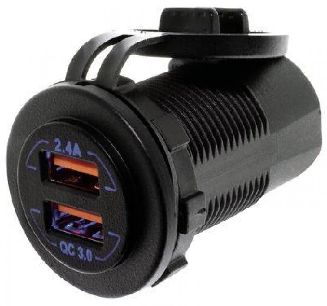 Hulk 4X4 - DUAL USB SOCKET PORT A- 5v 2.4a PORT B- QC3.0 3.6-12v 18w