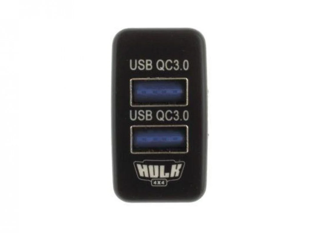 Hulk 4X4 - DUAL USB SOCKET QC3 OE RPL T/S EARLY TOYOTA BLUE LED