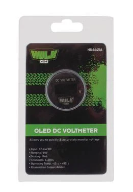 Hulk 4X4 - OLED VOLTMETER 6-60v DC 29mm DIA AMBER OLED - Image 6