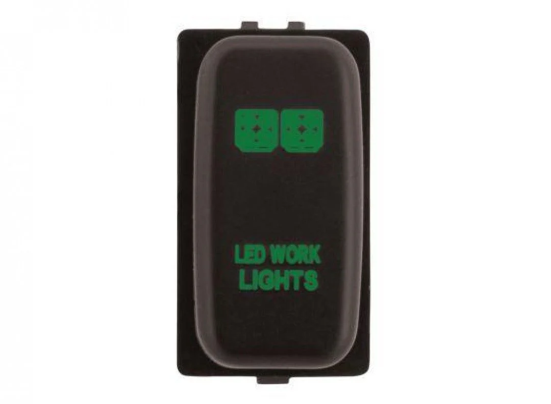 Hulk 4X4 - SWITCH PUSH BUTTON ON / OFF OE RPL 12V WORK LIGHT GREEN