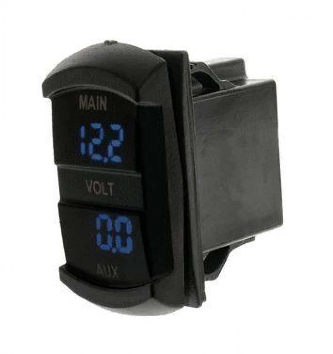 Hulk 4X4 - SWITCH SIZE DUAL VOLTMETER 10-60v BLUE LED