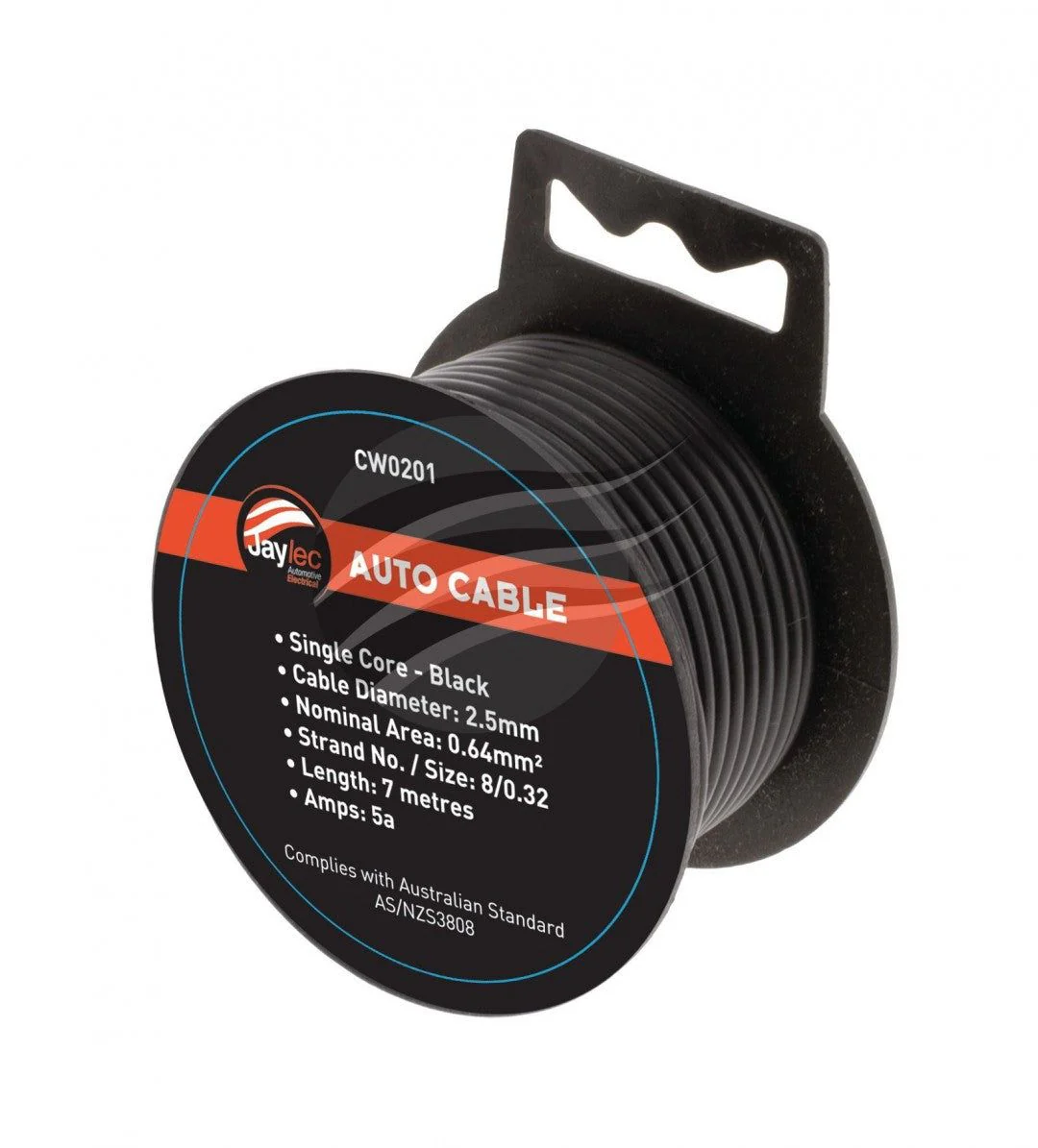 Jaylec - 2.5mm Single Core Cable Black 7 Metres & 5 Amps