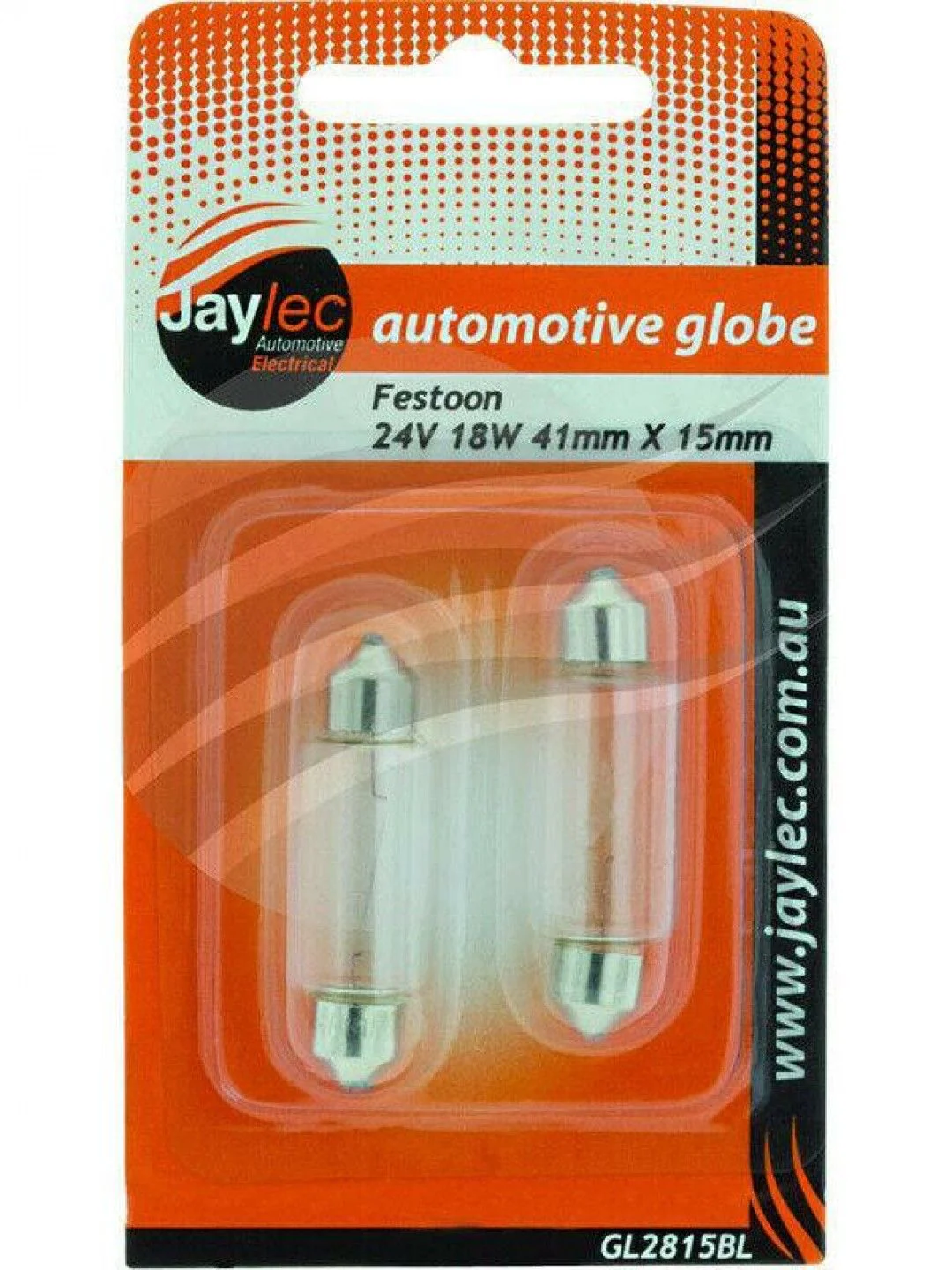 Jaylec - Festoon Globe 24V 18W 41mm X 15mm Pack Of 2