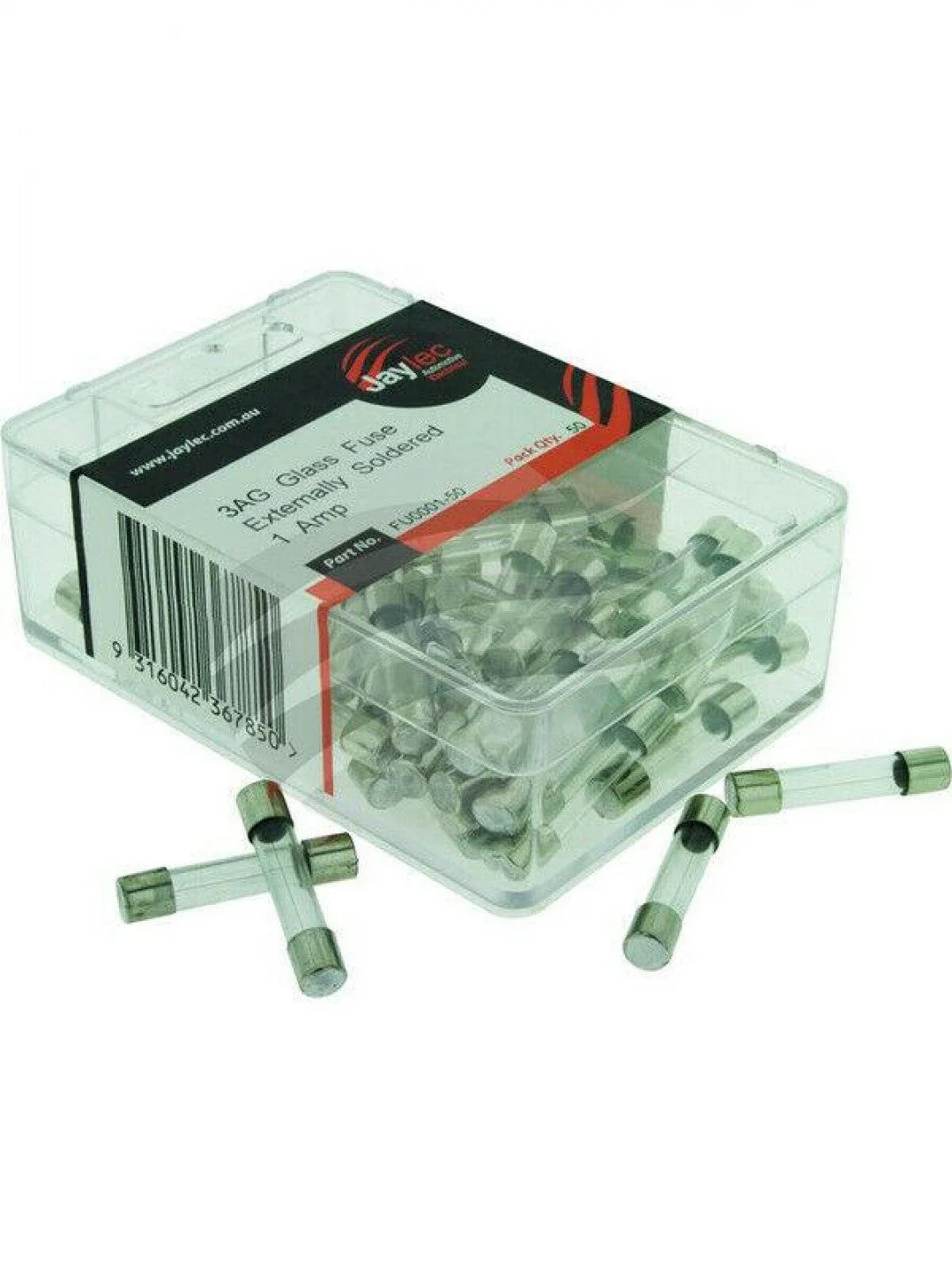 Jaylec - Pack Of 50 3Ag Glass Fuse 1 Amps Externally Soldered