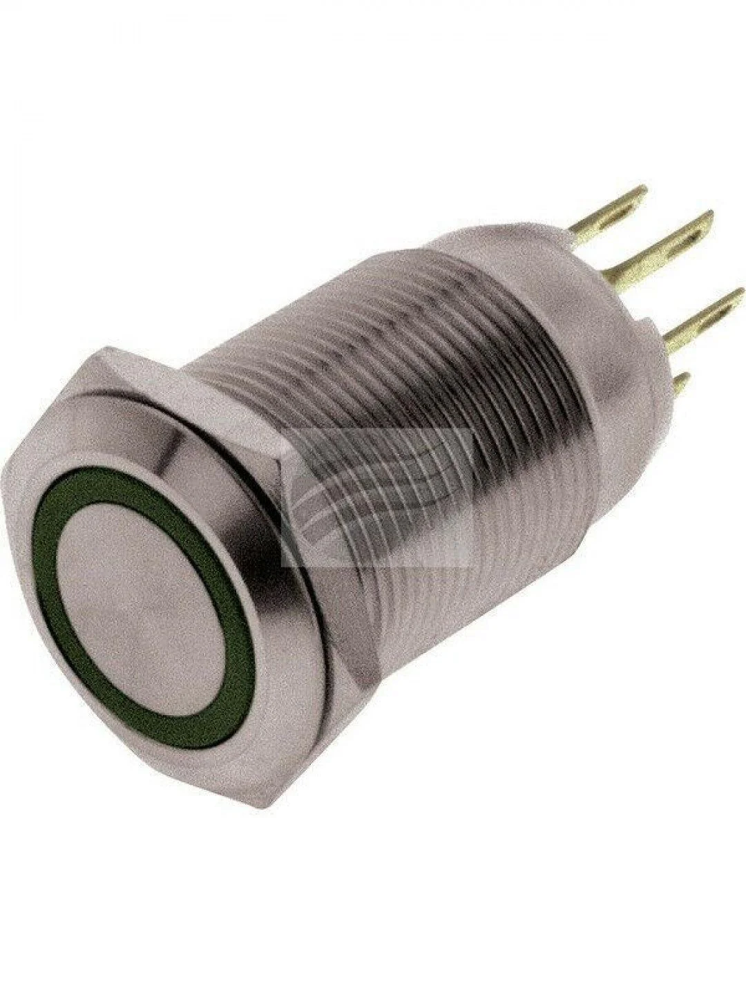 Jaylec - Push Button Switch Green LED 12/24 Volts 5 Amps
