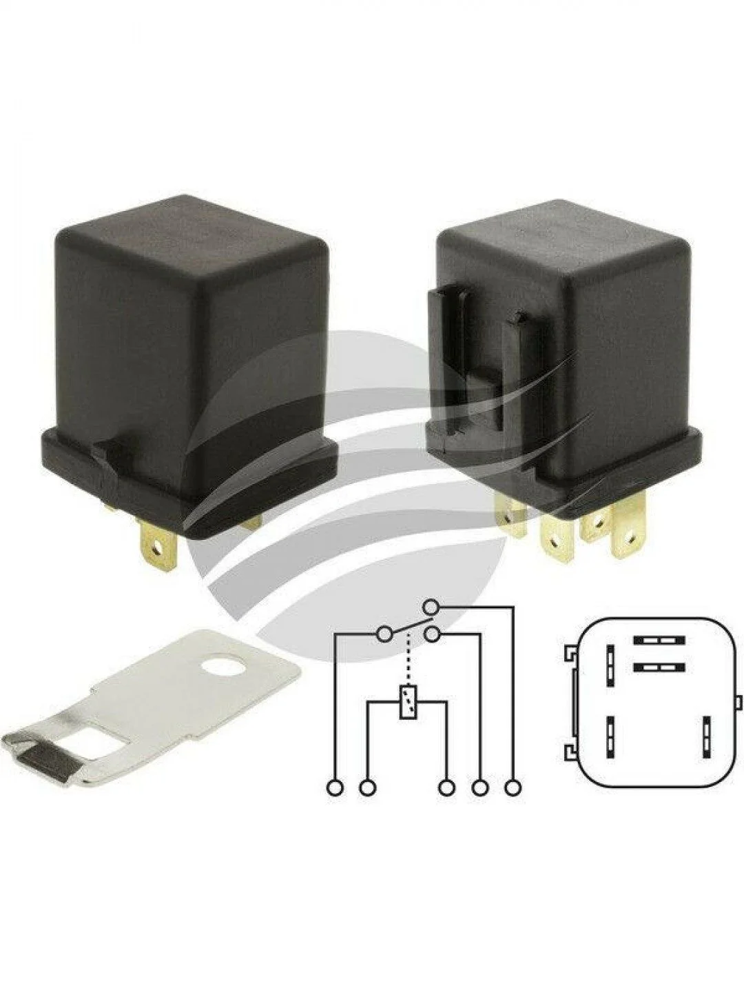 Jaylec - Relay 12 Volts 5 Pin Black Oe No. 25230-C9905