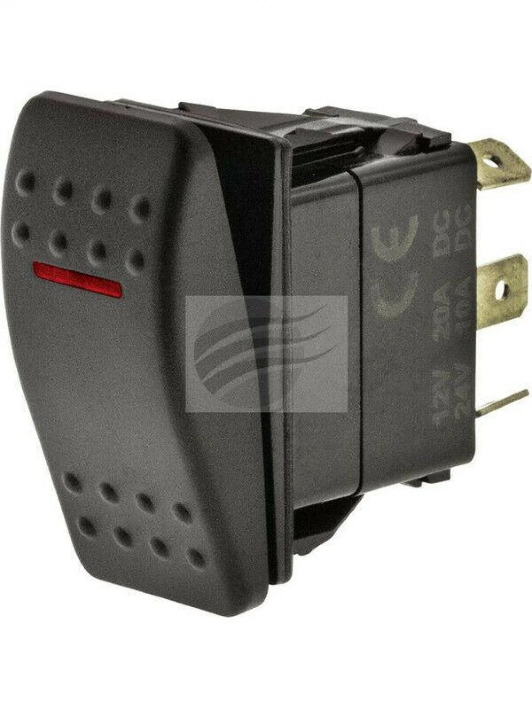 Jaylec - Switch Rocker Sealed On/Off 12/24 Volts 20 Amps @ 12 Volts 10 Amps @24 Volts Red LED