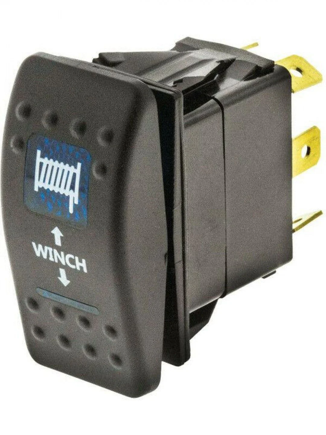 Jaylec - Switch Rocker Winch Symbol 20 Amps @ 12 Vmom On / Off / Mom On Blue