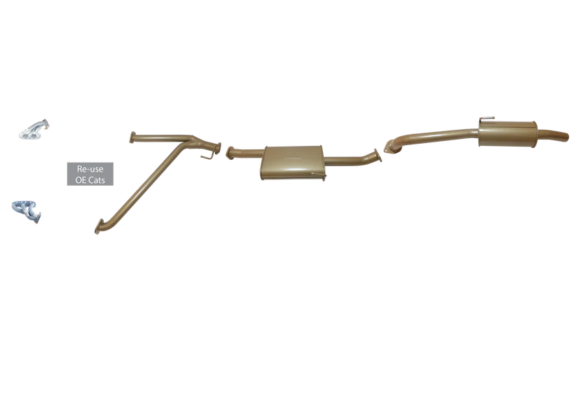 Pacemaker King Brown | Single 2.5" Exhaust with Headers | Nissan Navara D40 4.0L Petrol V6 | KB9415-HXMR