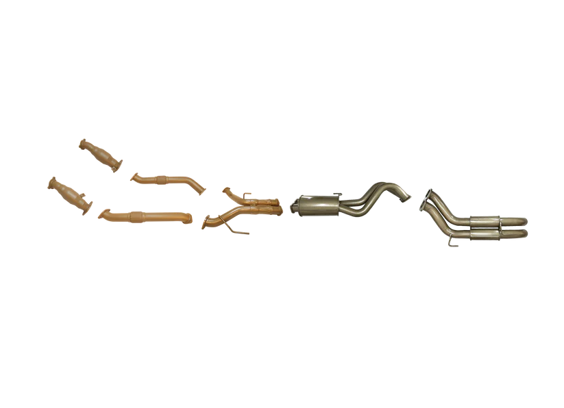 Pacemaker King Brown | Twin 3" Turbo Back Exhaust with Cats & Centre Muffler | Toyota LandCruiser 200 | KB12031-XCMR