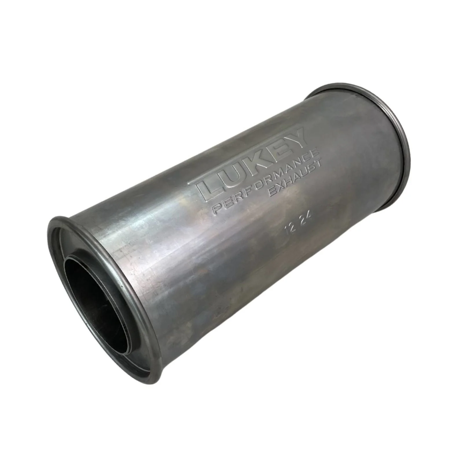 LUKEY | 3" Straight Piped Resonator Muffler | 5" Round 12" Long | 430 Stainless | N818MN-430LST - Image 2