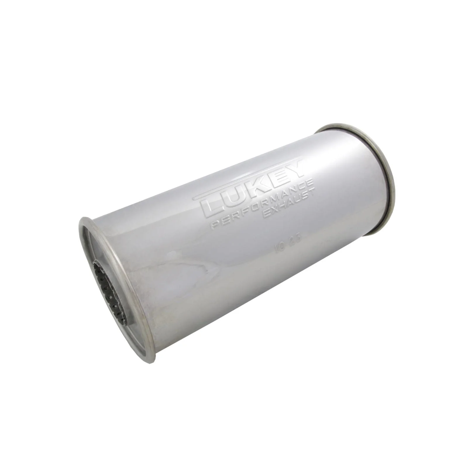 LUKEY | 2.25" Round Megaflow Performance Resonator | 5" Round 12" Long | 430 Stainless | N618MN-430L