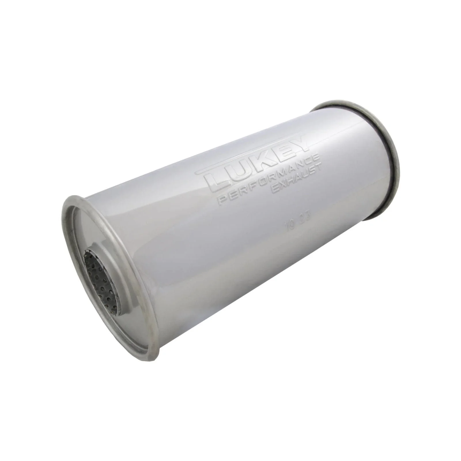LUKEY | 2.5" Round Megaflow Performance Resonator | 5" Round 12" Long | 430 Stainless | N718MN-430L