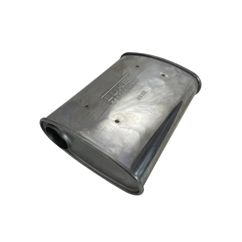 LUKEY | 2.5" 10x4 Oval Super Turbo Triple Flow Muffler | 430 Stainless | F727GPN-430L