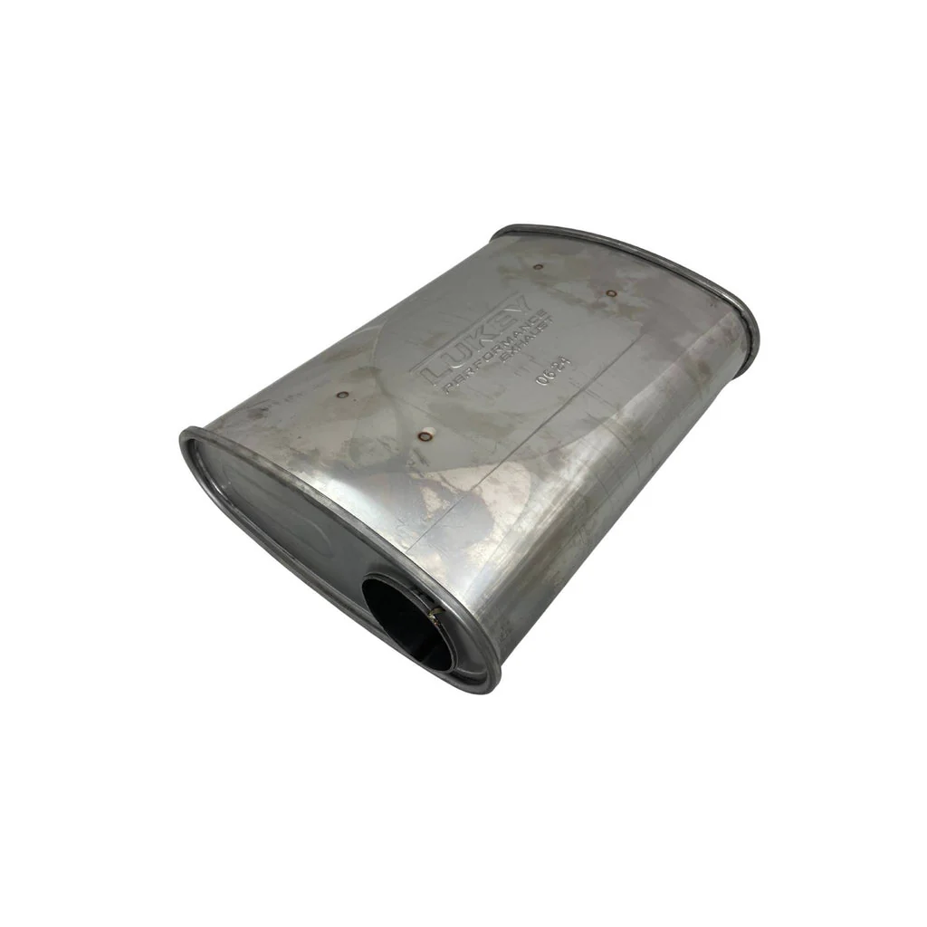 LUKEY | 2.5" 10x4 Oval Super Turbo Triple Flow Muffler | Offset/Offset | F728GPN-430L - Image 2