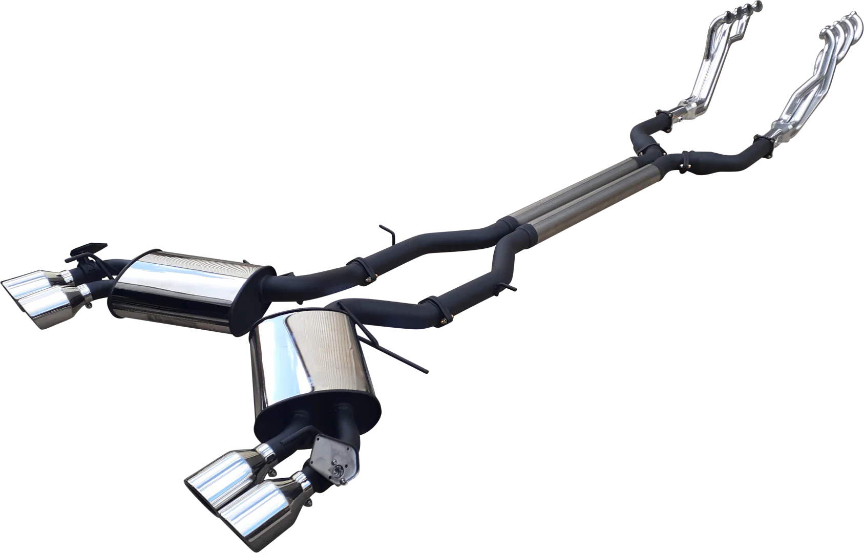 Manta | Twin 3" Full Exhaust System with 1 7/8" Coated Extractors Valves & 4" Tips | Chevrolet Camaro 6th Gen 6.2L V8 Coupe 2016–2022