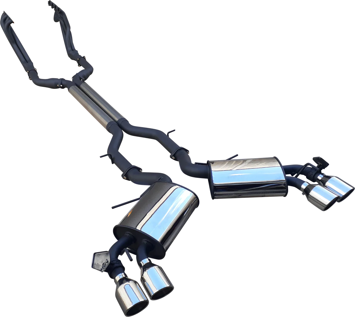 Manta | Twin 3" Full Exhaust System with 1 7/8" Extractors Valves & 4" Tips | Chevrolet Camaro 6th Gen 6.2L V8 Coupe 2016–2022