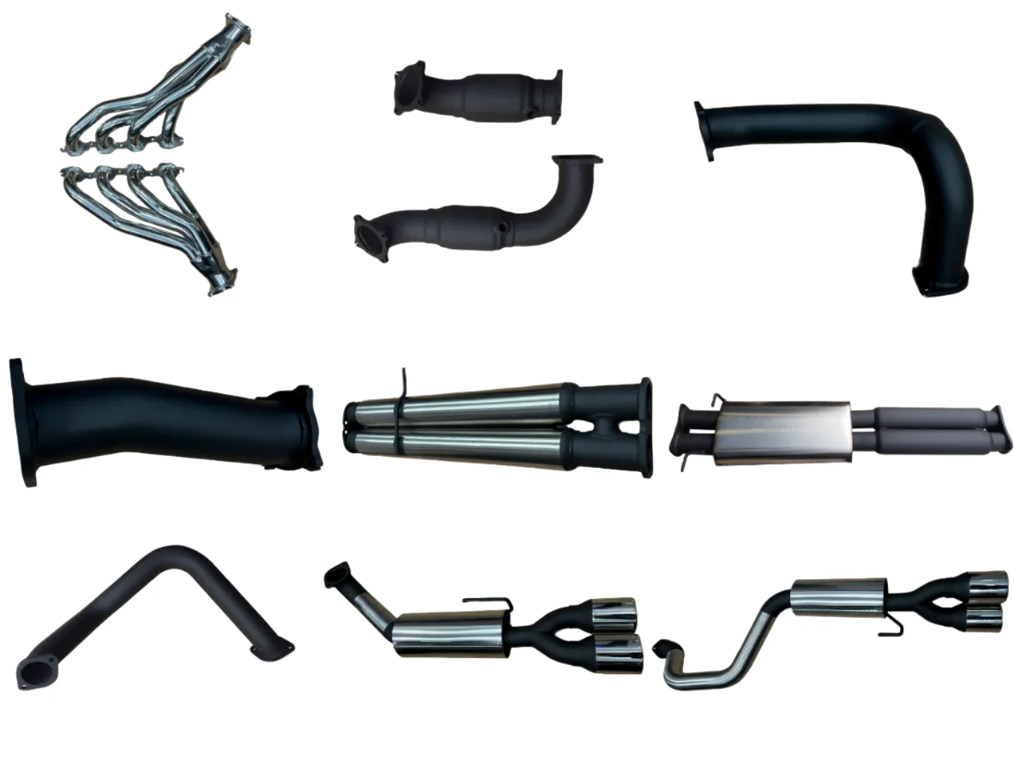 Manta | Twin 3" Full Exhaust System with 1 3/4" Ceramic Headers, Cats, Quad Tips | Chevrolet Silverado 1500 6.2L V8 Ute 2019–2024